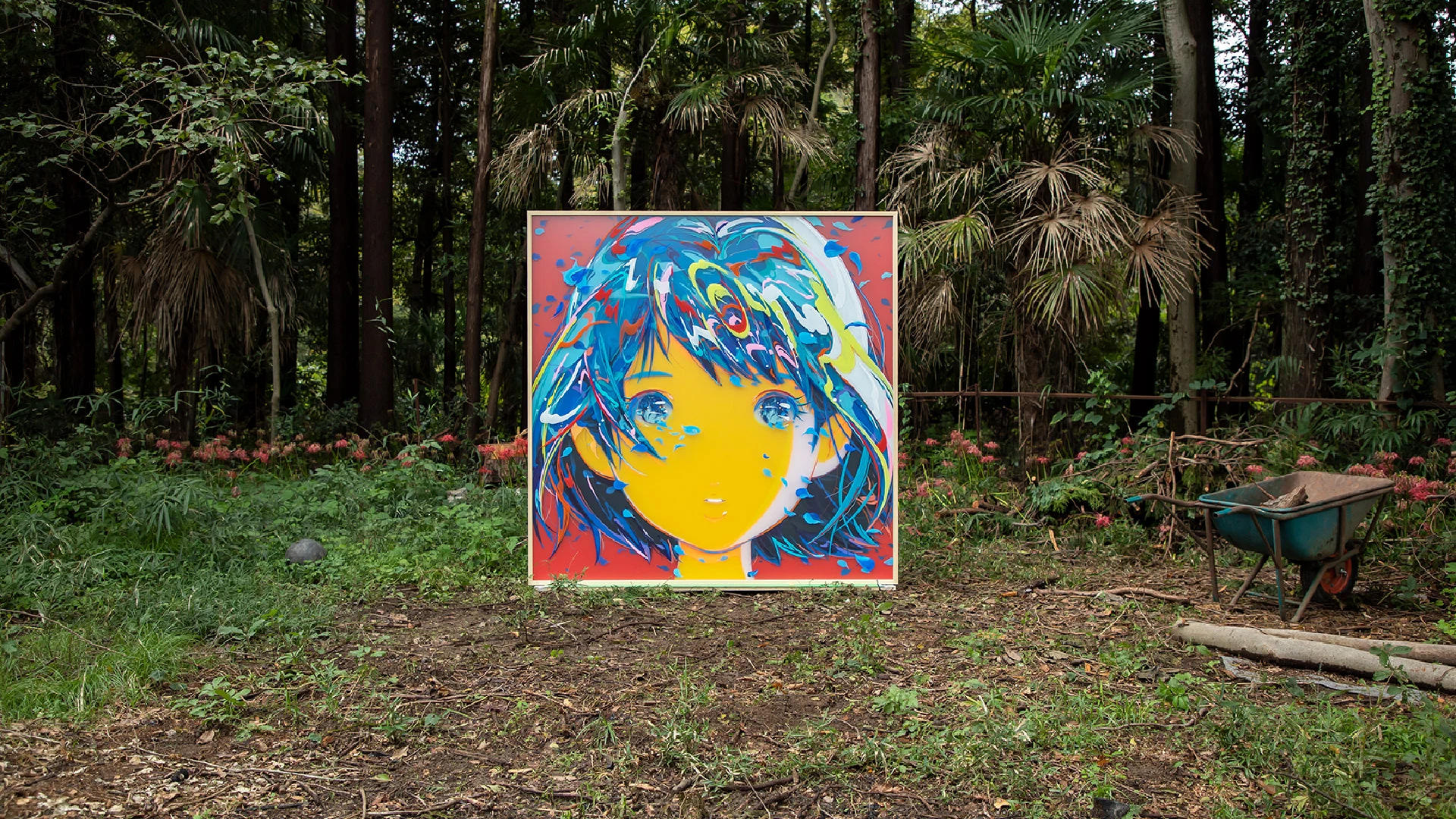 aima — Painting displayed outdoors